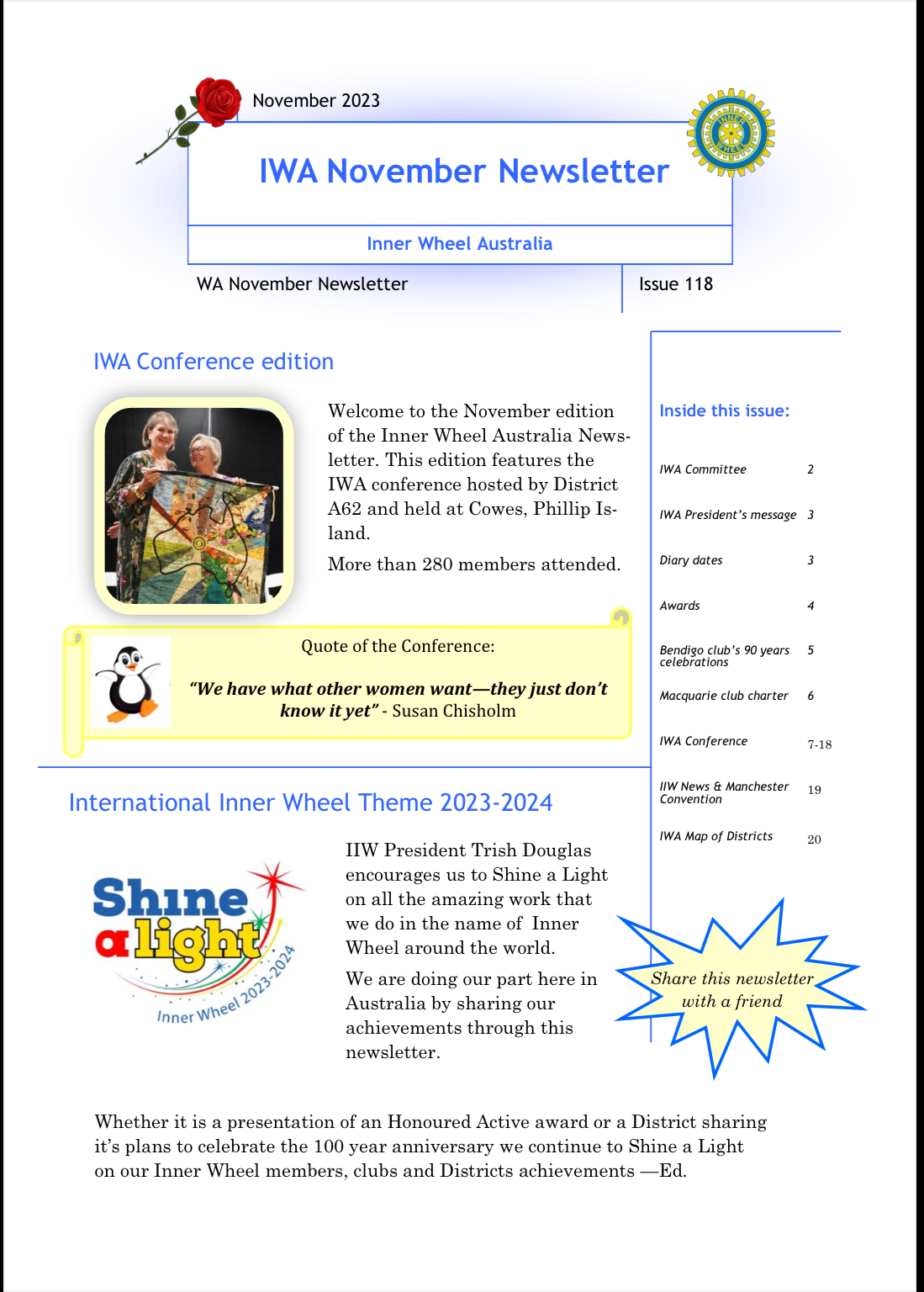 IWA Newsletter Conference Edition November 2023