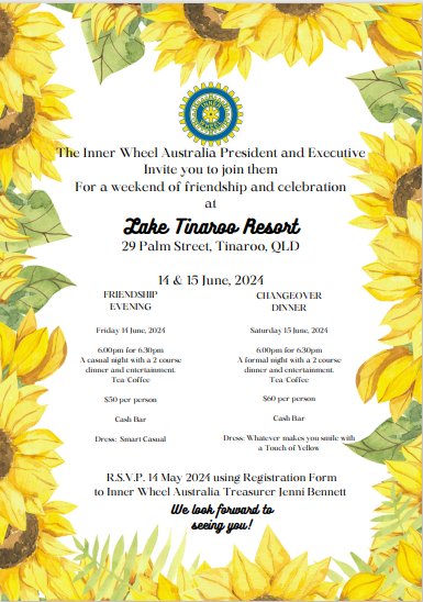 Inner Wheel Australia Changeover 14th-15th June 2024