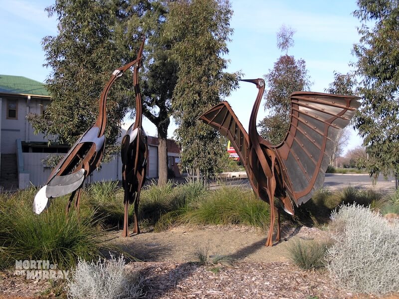 Corowa Emerbly metal bird sculpture